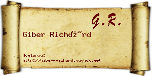 Giber Richárd névjegykártya